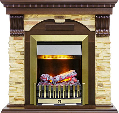 Dimplex Dublin очаг Danville Antique Brass FB2 темный дуб/сланец угловой